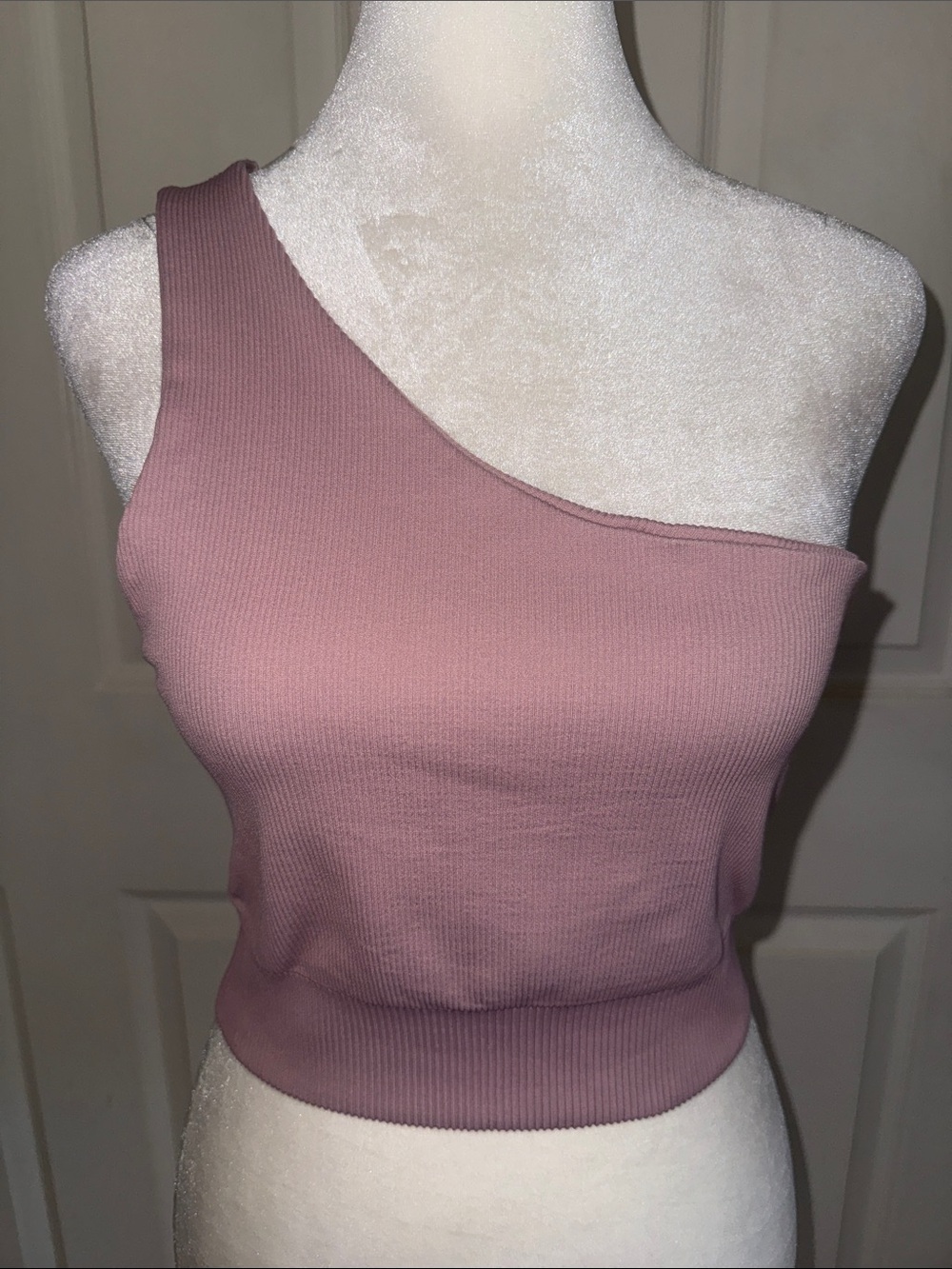Lune Active The Rib One Shoulder Active Top In Wood Rose